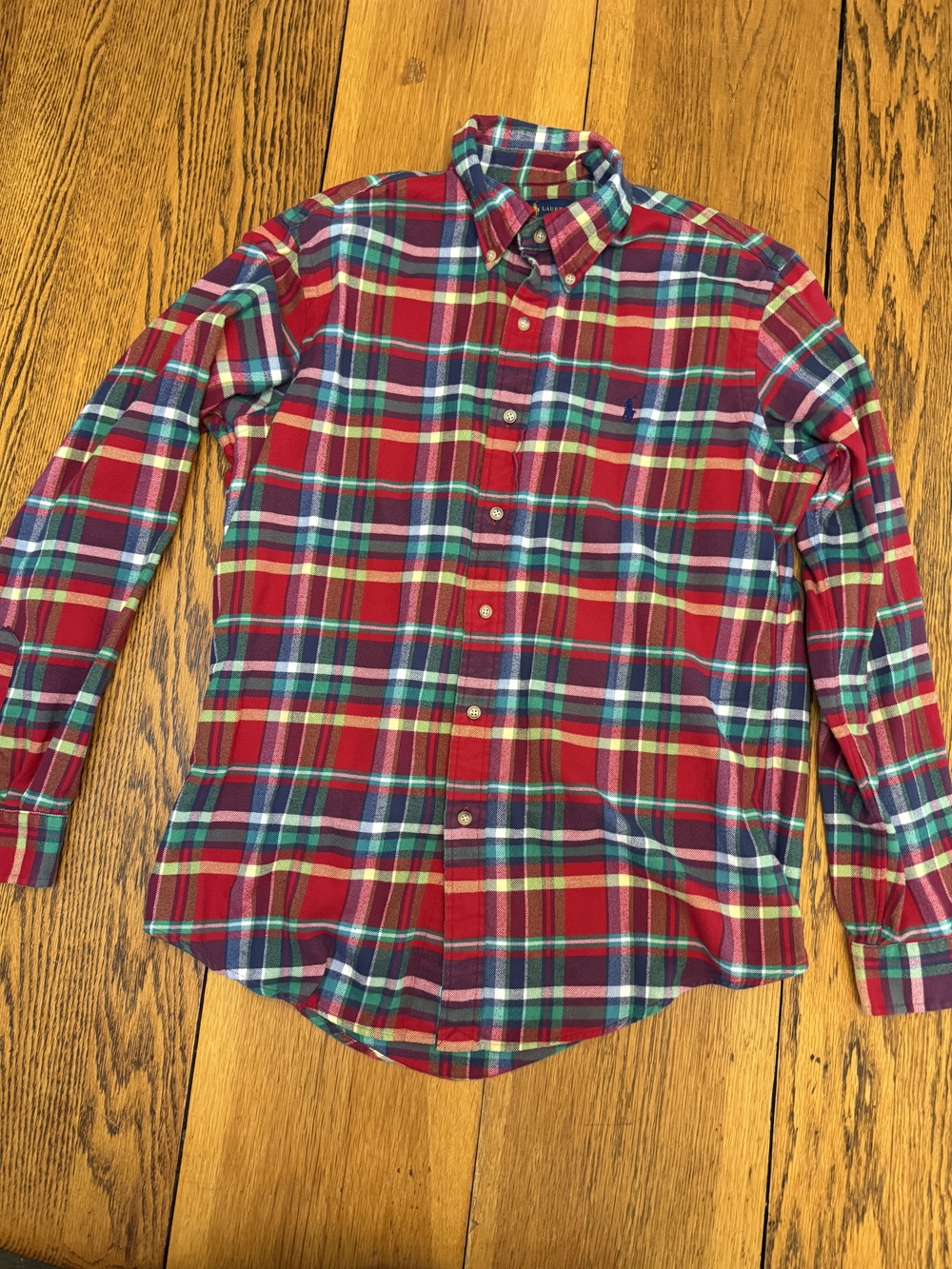Ralph Lauren Shirt Mens Medium Plaid Button Down Long Sleeve Classic Dress Casua
